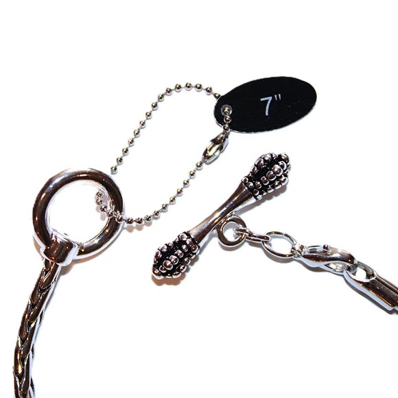 DaVinci Charm Bracelet 7" w/ 5 Beads & 2 Stoppers - Gold-Toned Hearts Love NWT - Picture 2 of 3